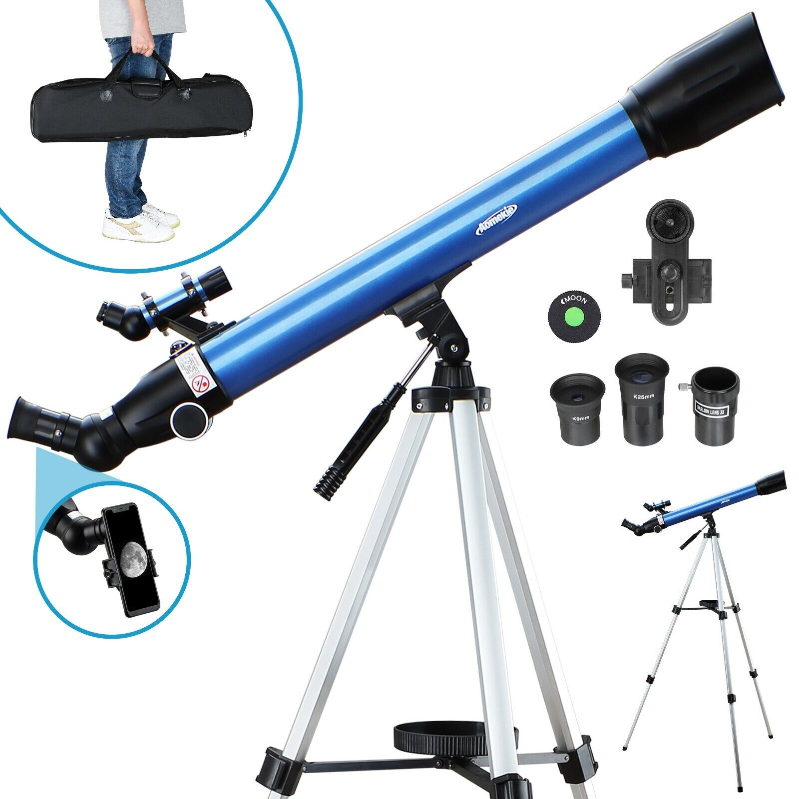 Astronomy Telescope 234X with High Tripod Portable Storage Bag Adults Kids Gift