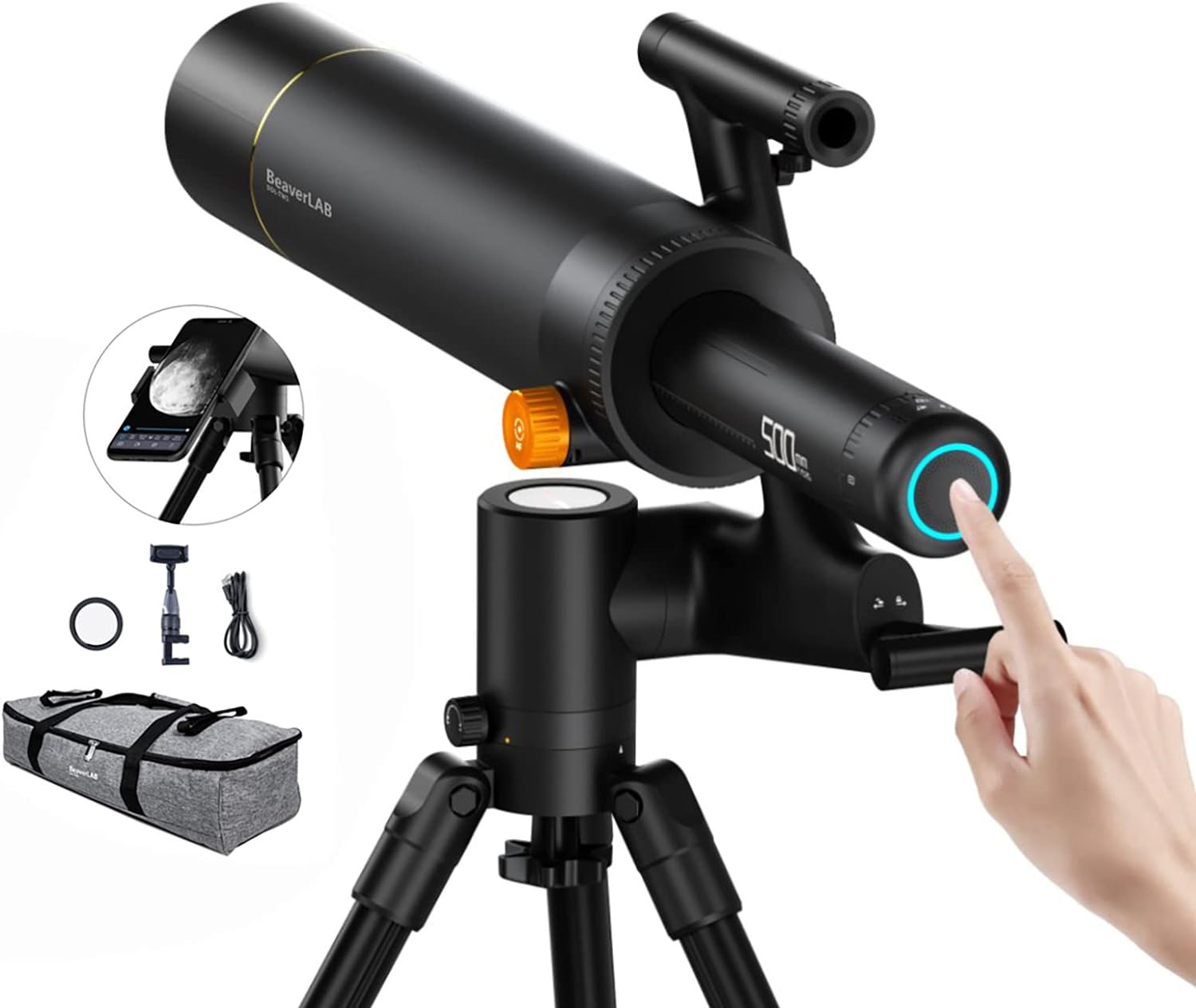 TW1 Smart Digital Astronomy Telescope, 500mm Long Focal Length, Compact and HD