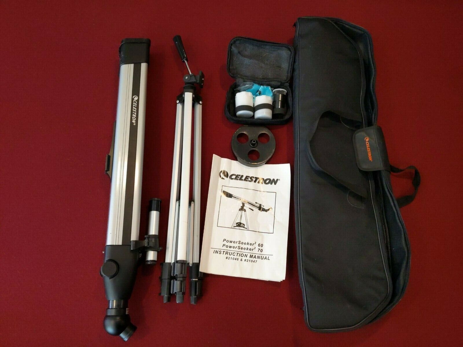 Celestron Power Seeker Telescope With Adjustable Tripod and Carrying Case