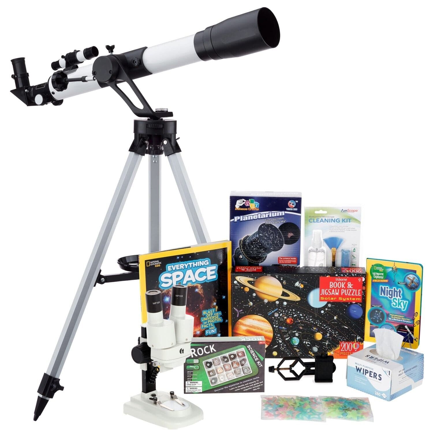Kids Telescope Space Watcher Series with 35X-350X 700x60mm Telescope Kit 7