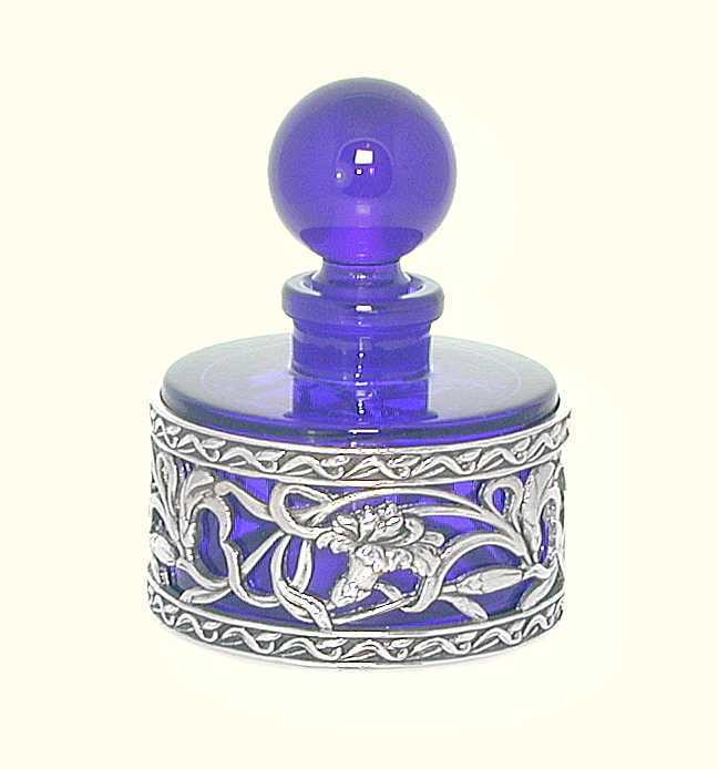 Ink well in Decorative Art Deco style with floral decoration.unusual office gift
