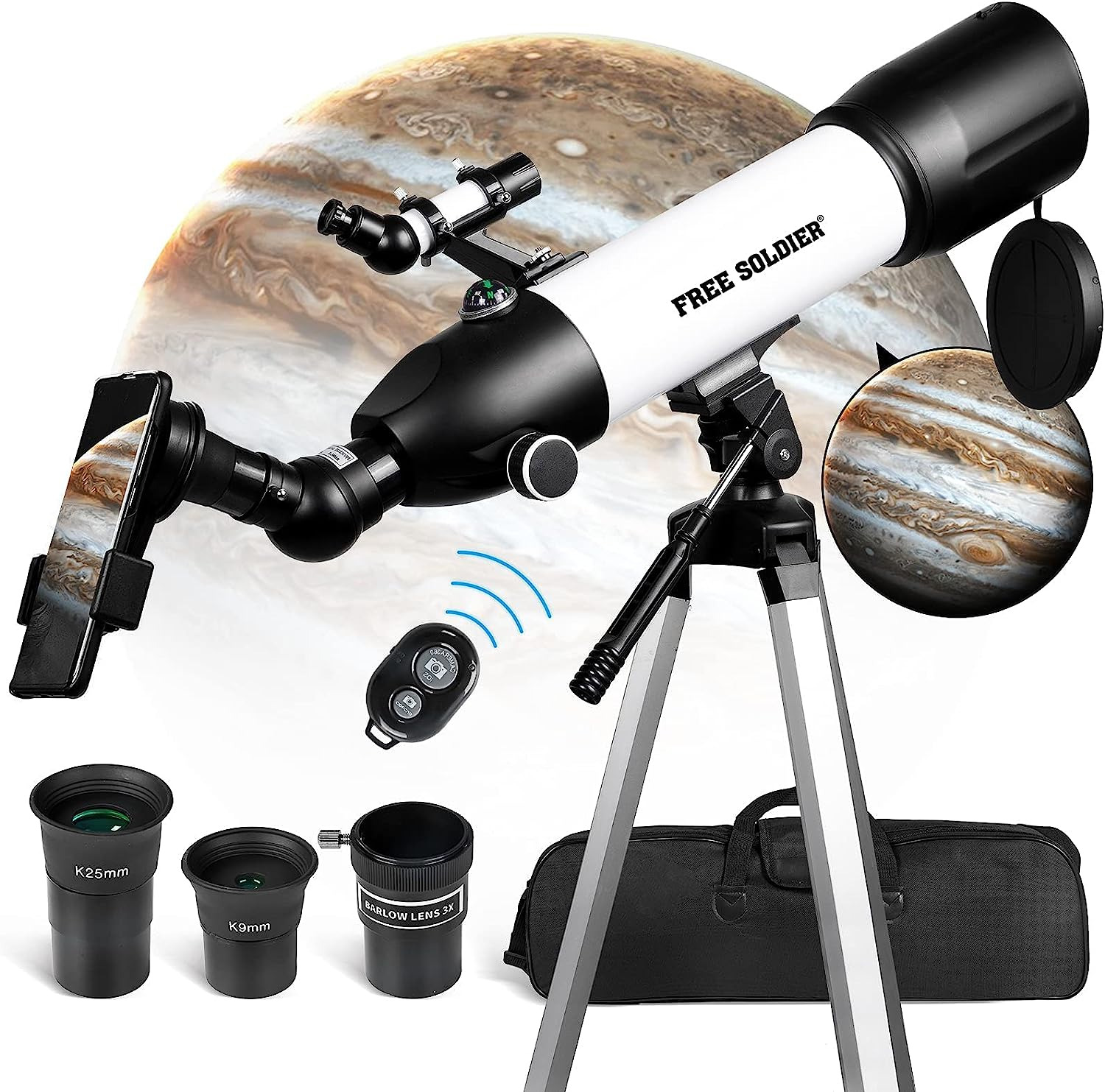 Telescopes 500X80MM AZ Astronomical Professional Refractor Advanced Eyepieces