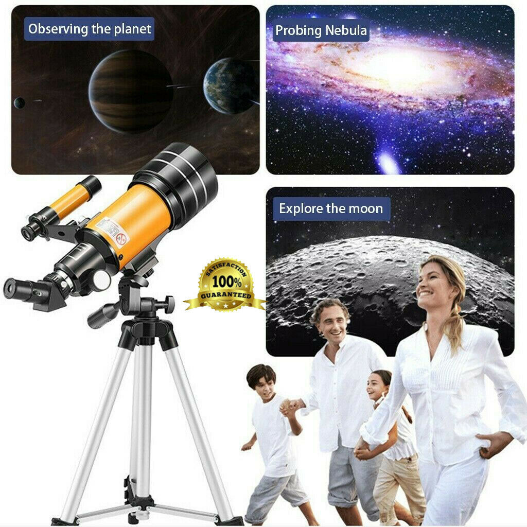 New 70mm Astronomical Telescope Refractive Eyepieces Tripod Kids Beginners US