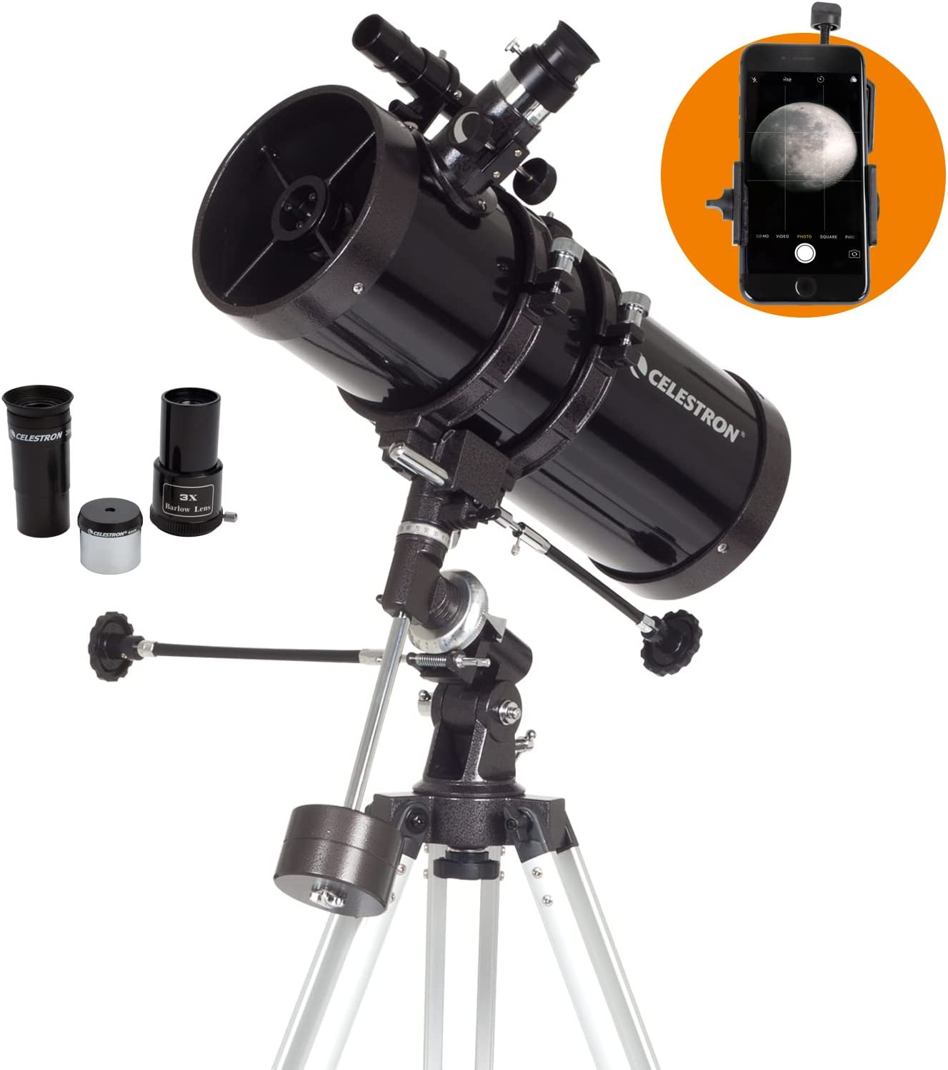 – Powerseeker 127EQ Telescope with Bonus Smartphone Adapter – Manual German Equa