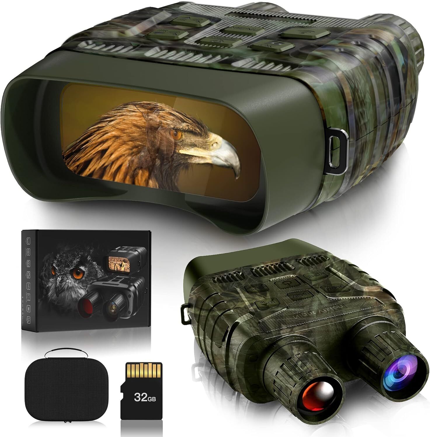 1080P Digital Night Vision Goggles 32GB Memory-For Total Darkness Surveillance