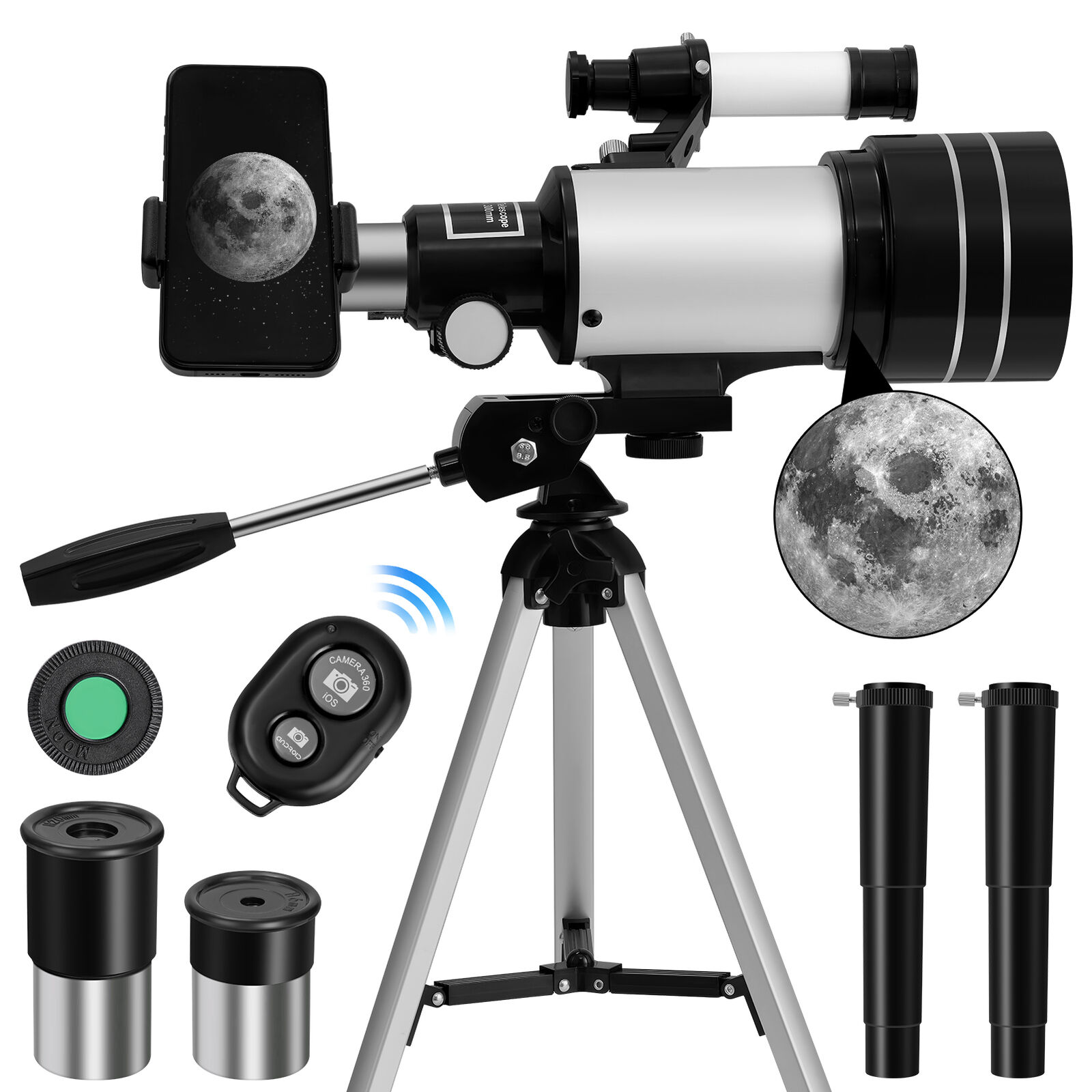 Professional Astronomical Telescope with High Tripod Lunar Mirror HD Viewing
