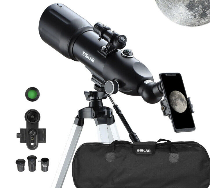 400X80mm Telescope Astronomical 16-133X with 10X Mobile Holder Carrying Bag