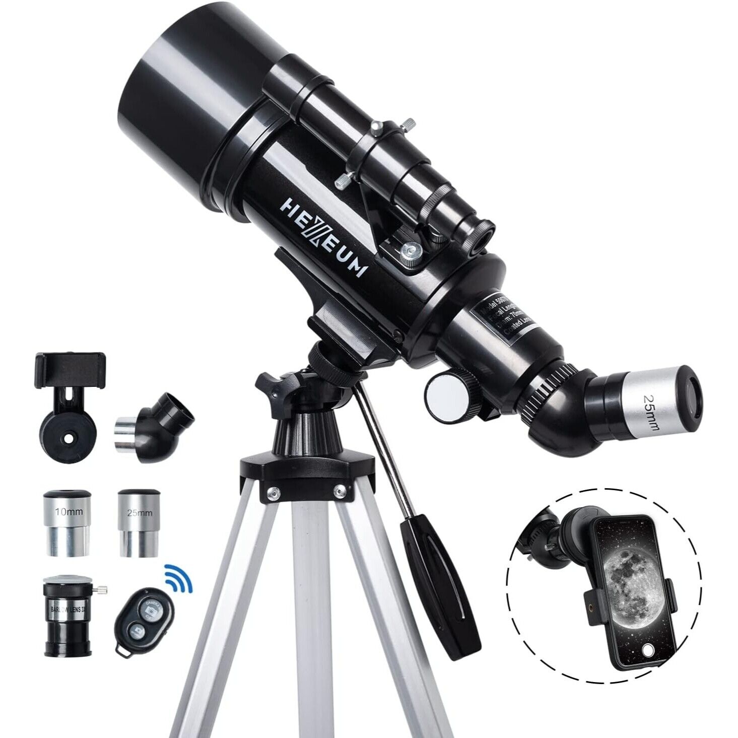 Telescope 70mm Aperture 500mm for Kids Adults Astronomical Refracting Telescopes