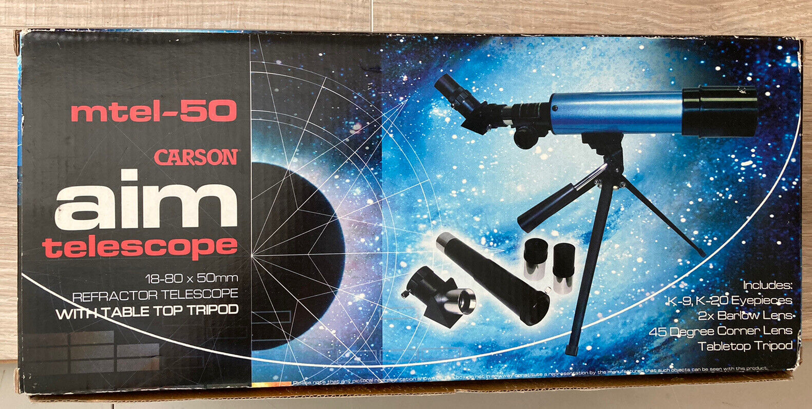 Carson Aim Refractor Type 18x-80x Power Telescope with Tabletop Tripod (MTEL-50)
