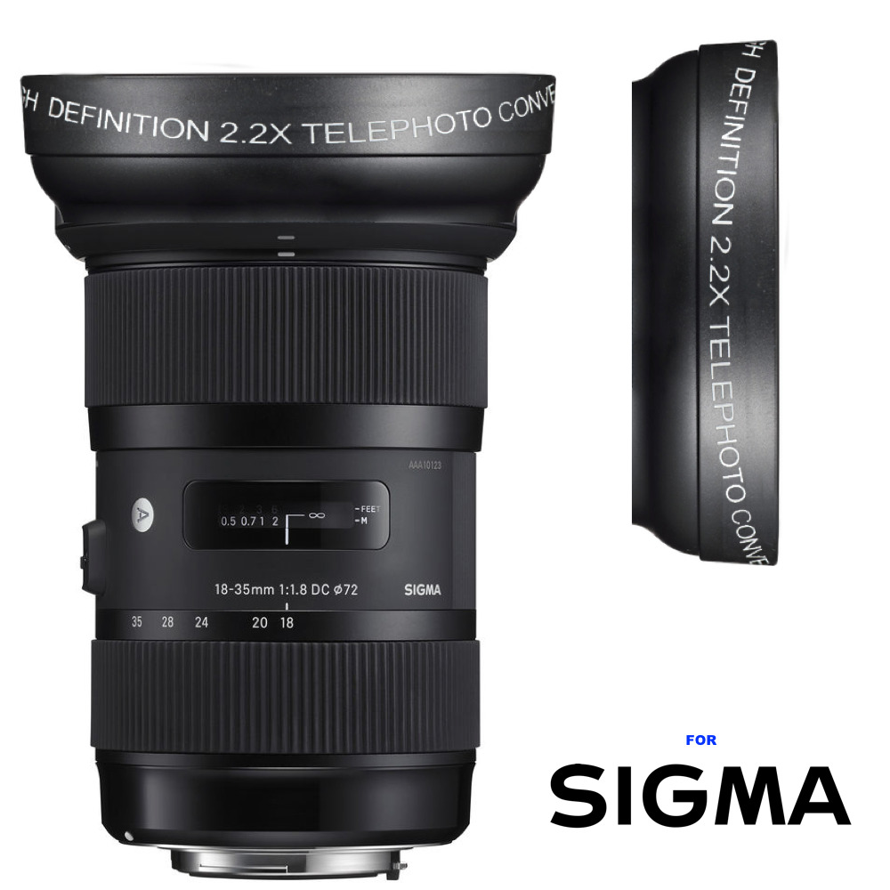 2.2X HD 16K TELEPHOTO LENS FOR Sigma 18-35mm f/1.8 DC HSM Art Lens for Canon EF