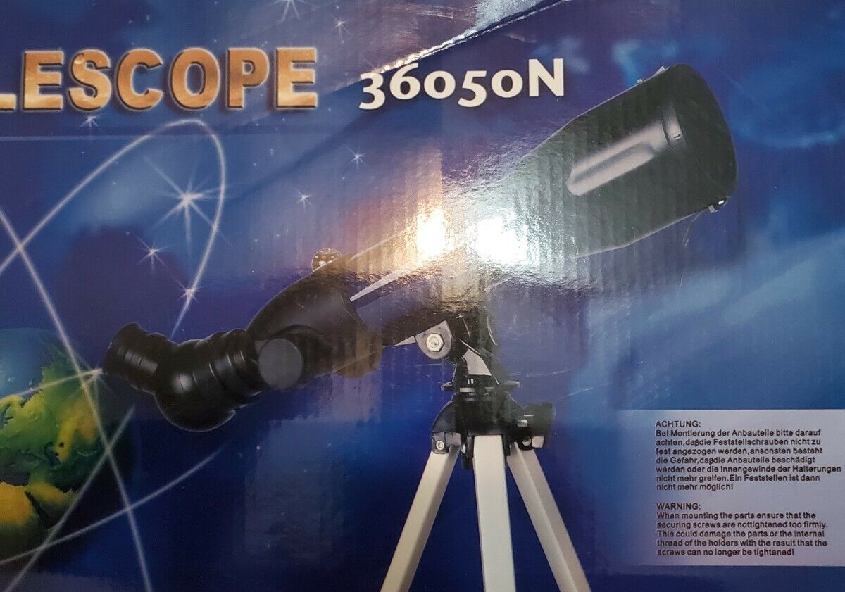 Moutec 50mm 360mm Astronomical Kid Telescope w/ Tripod * F36050AZ / 36050N EUC