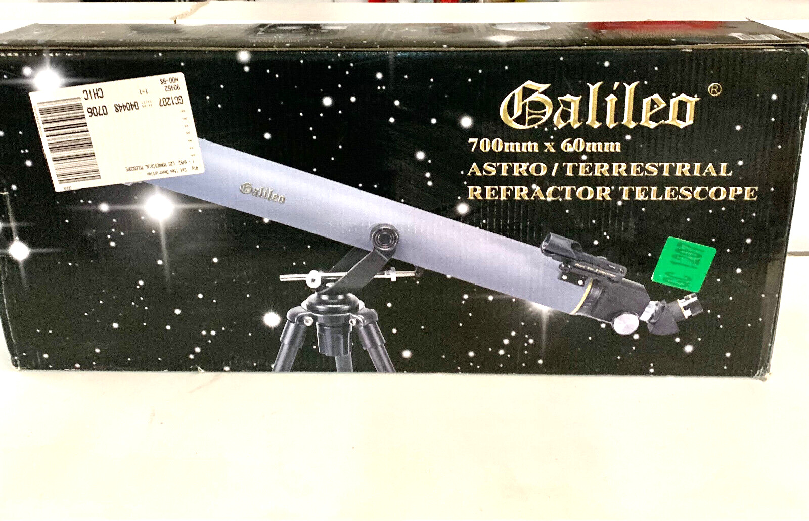 Galileo CC-2 700mm x 60mm Astro Terrestrial Refractor Telescope NIB -open Box