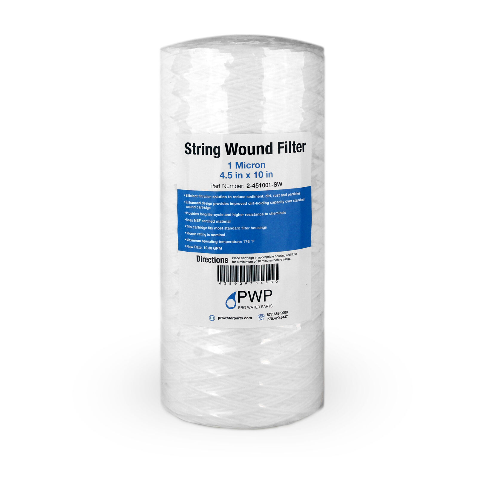 String Wound Sediment Water Filter Cartidges 10x4.5\