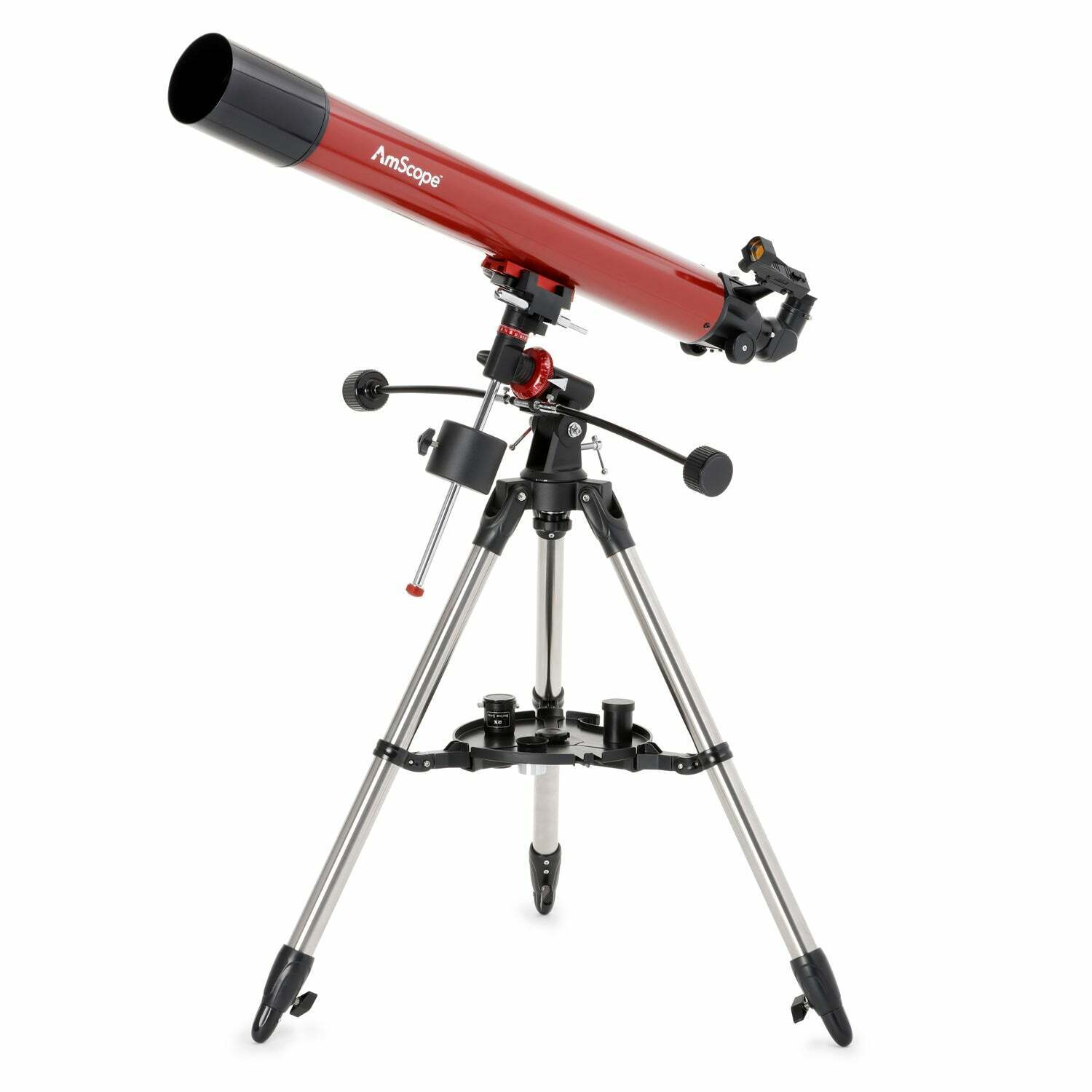 AmScope Refractor EQ Telescope 80mm Aperture, 900mm Focal Length +Red Dot Finder