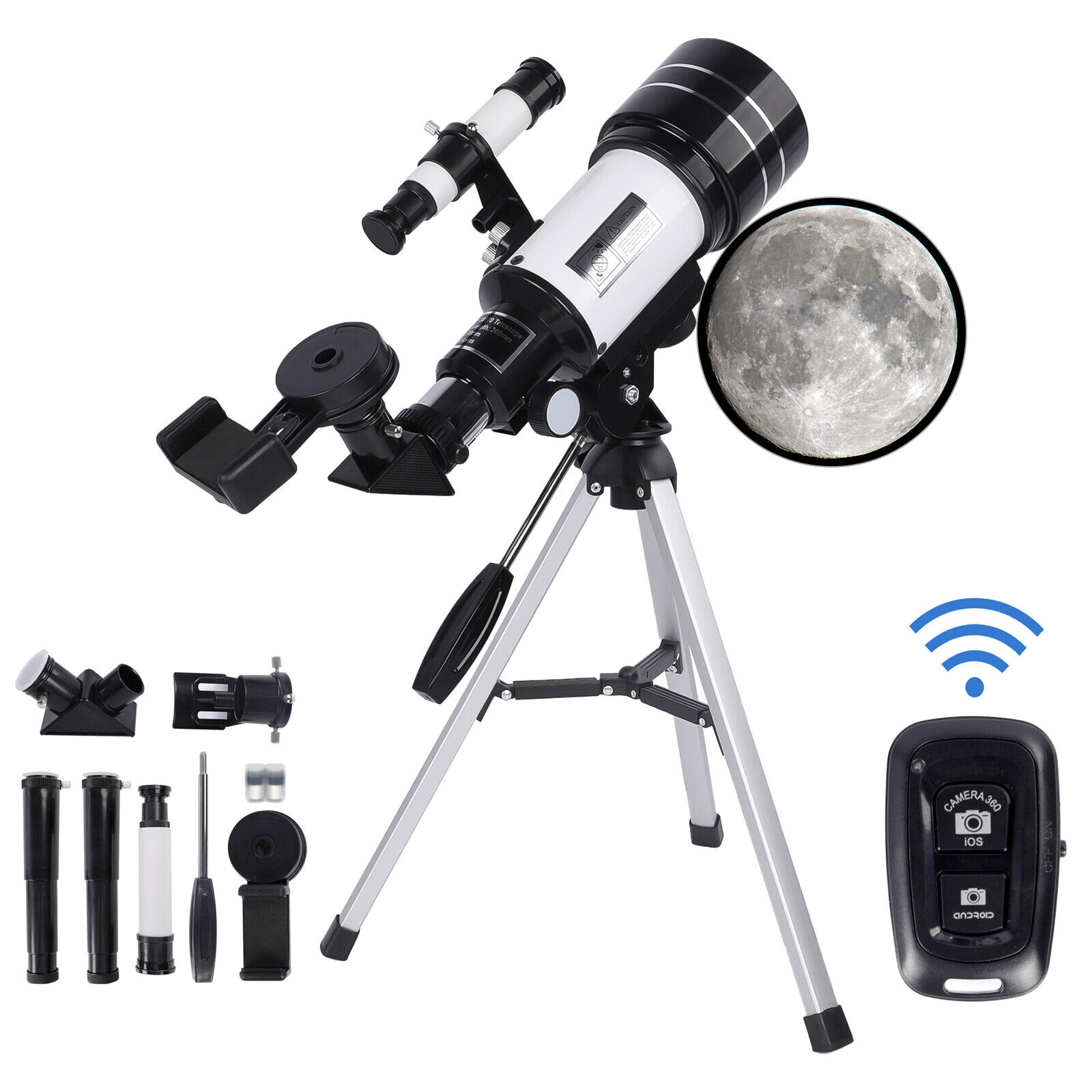 300mm Astronomical Telescope Night Vision 150X with Blutooth Controler Star Moon