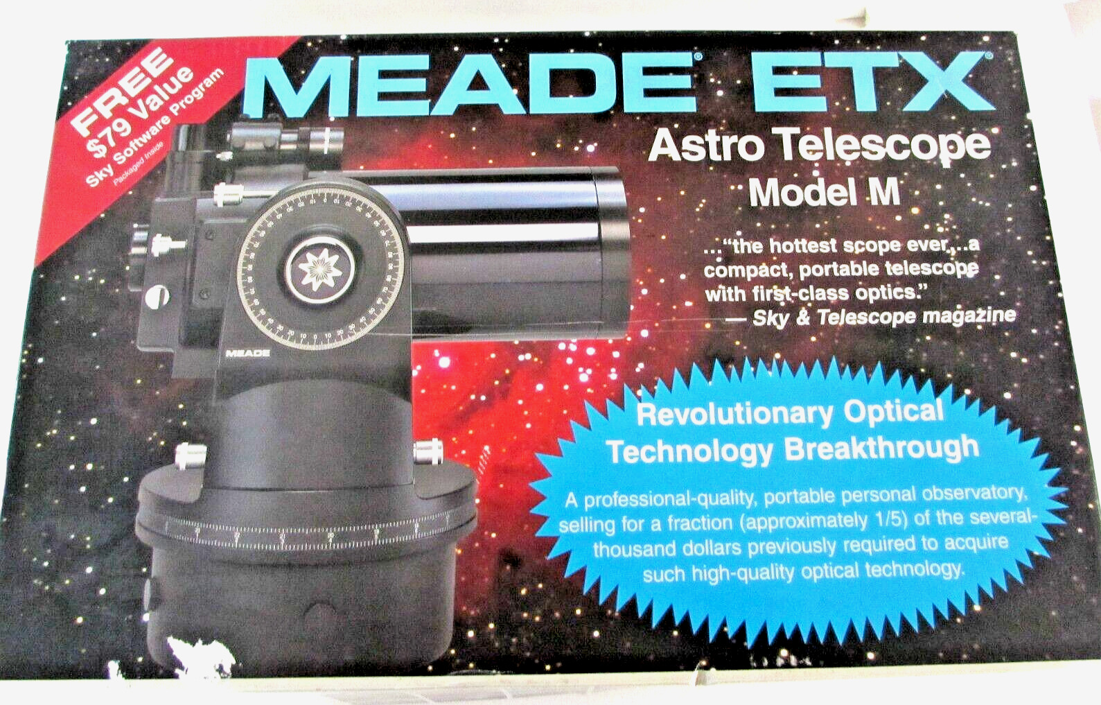 Meade Telescope ETX Astro Model M / ETX - 90 RA / c. 1996 / BOXED / NEW / UNUSED