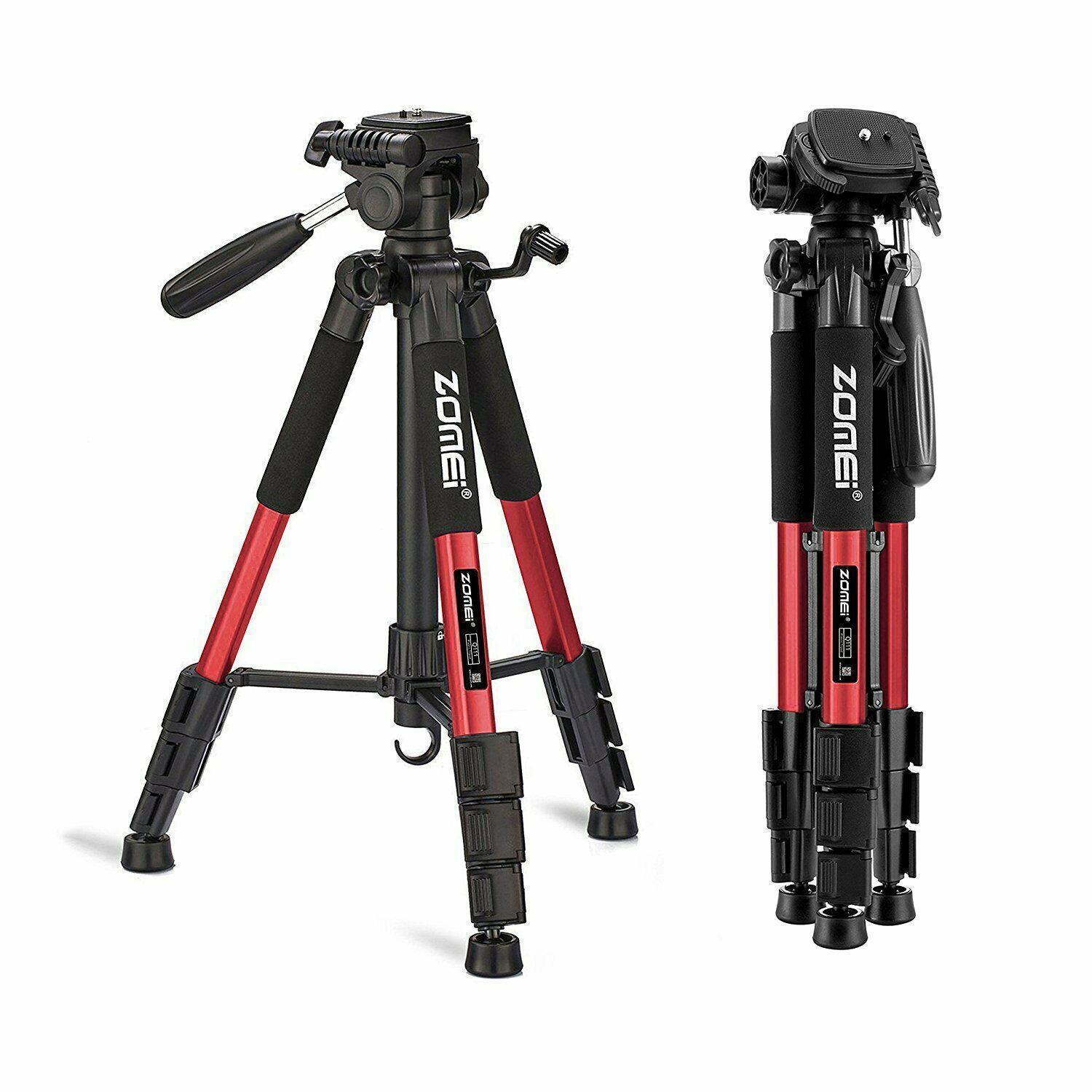 ZOMEI Aluminum Compact Light Weight Travel Portable Tripod for DSLR Camera Red