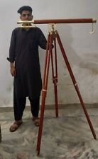 Nautical Brass Floor Standing Telescope , With Wooden Tripod Stand Telescope picture