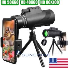 50X60 Zoom Optical HD Lens Monocular Telescope + Tripod + Clip for Cell Phone picture