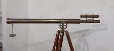 Brass Nautical Marine Telescope With Wooden Tripod Stand Telescope 39'' picture