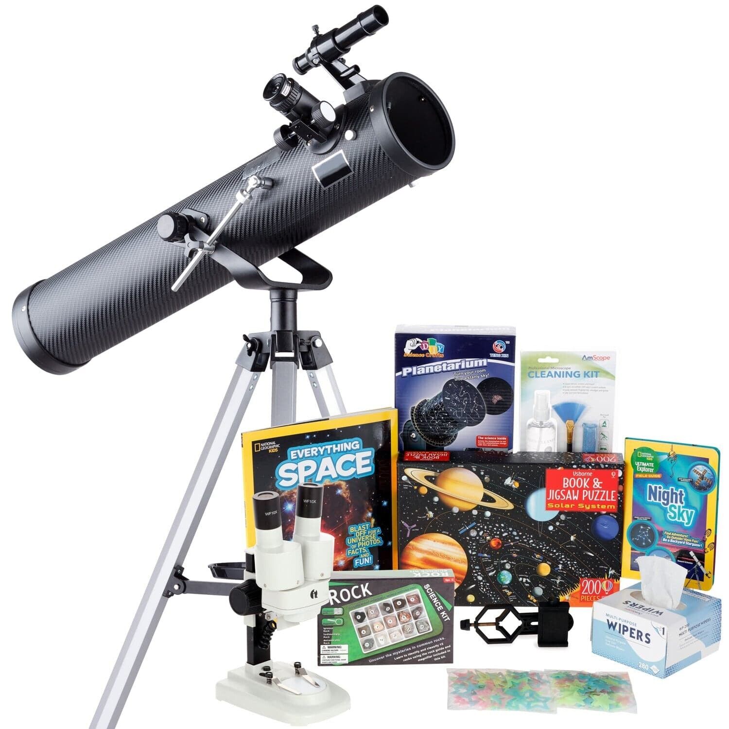 Kids Telescope Space Watcher Series with 35X-350X 76mm Reflector Telescope Kit 7