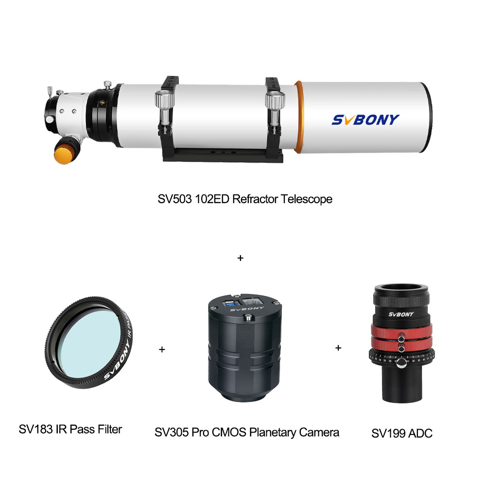 SVBONY SV503 102ED F7 Telescope Refractor OTA w/ Acces Planetary Photography Set