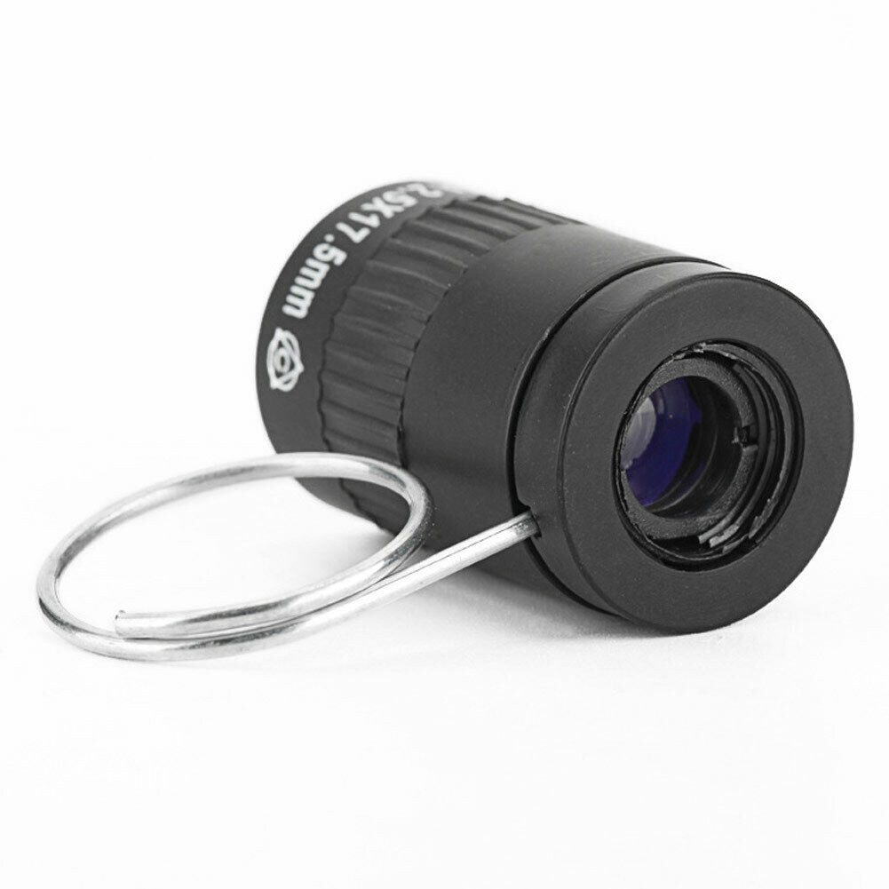 2.5x17.5 HD Mini Portable Finger Buckle Pocket Monocular Telescope Black #ur