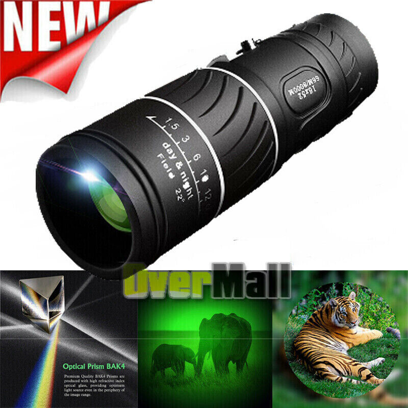 40X60 Monocular Binoculars with Night Vision BAK7 Prism High Power Waterproof