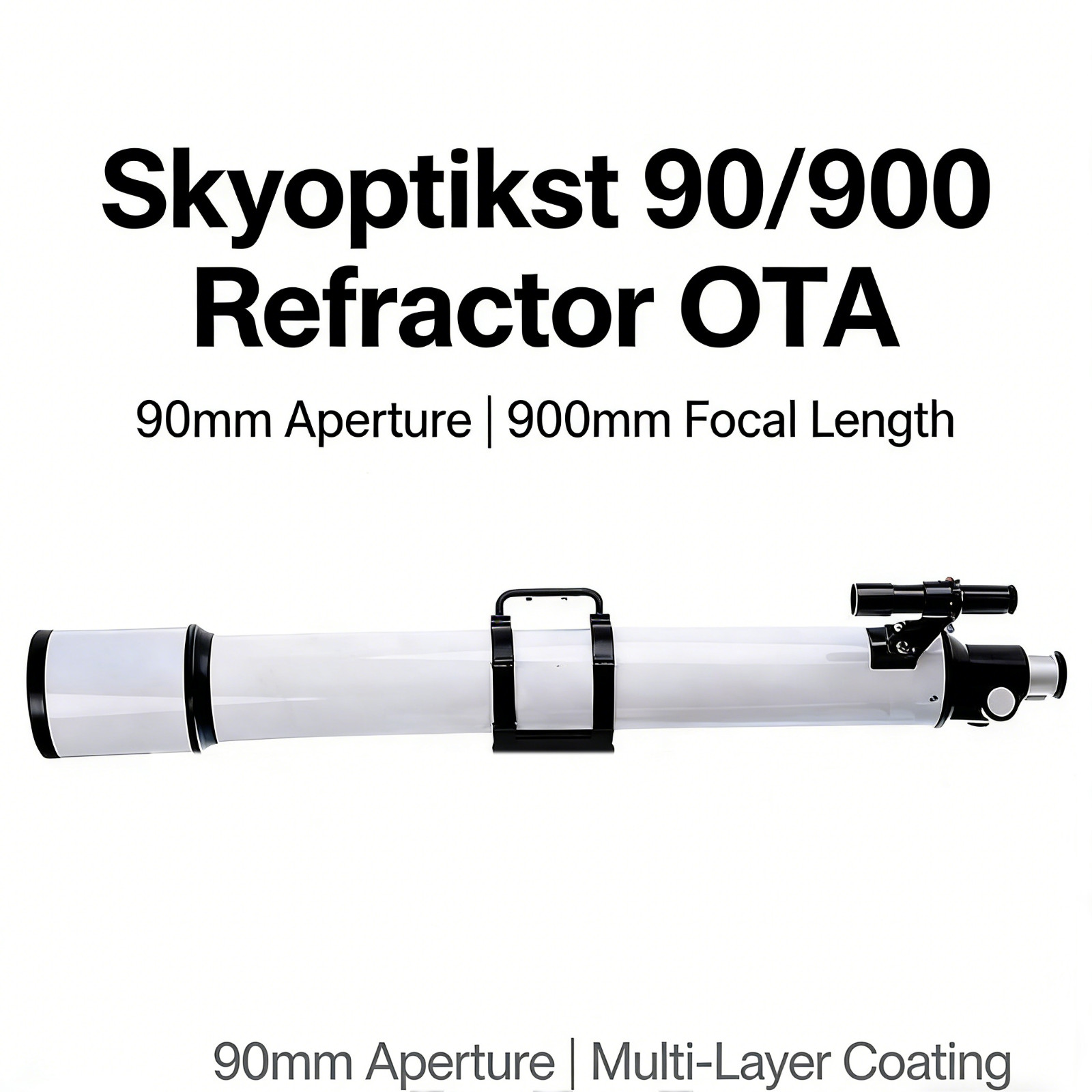 Skyoptikst 90mm F10 900mm Refractor Telescope OTA w/5x24 Finderscope & Tube Ring