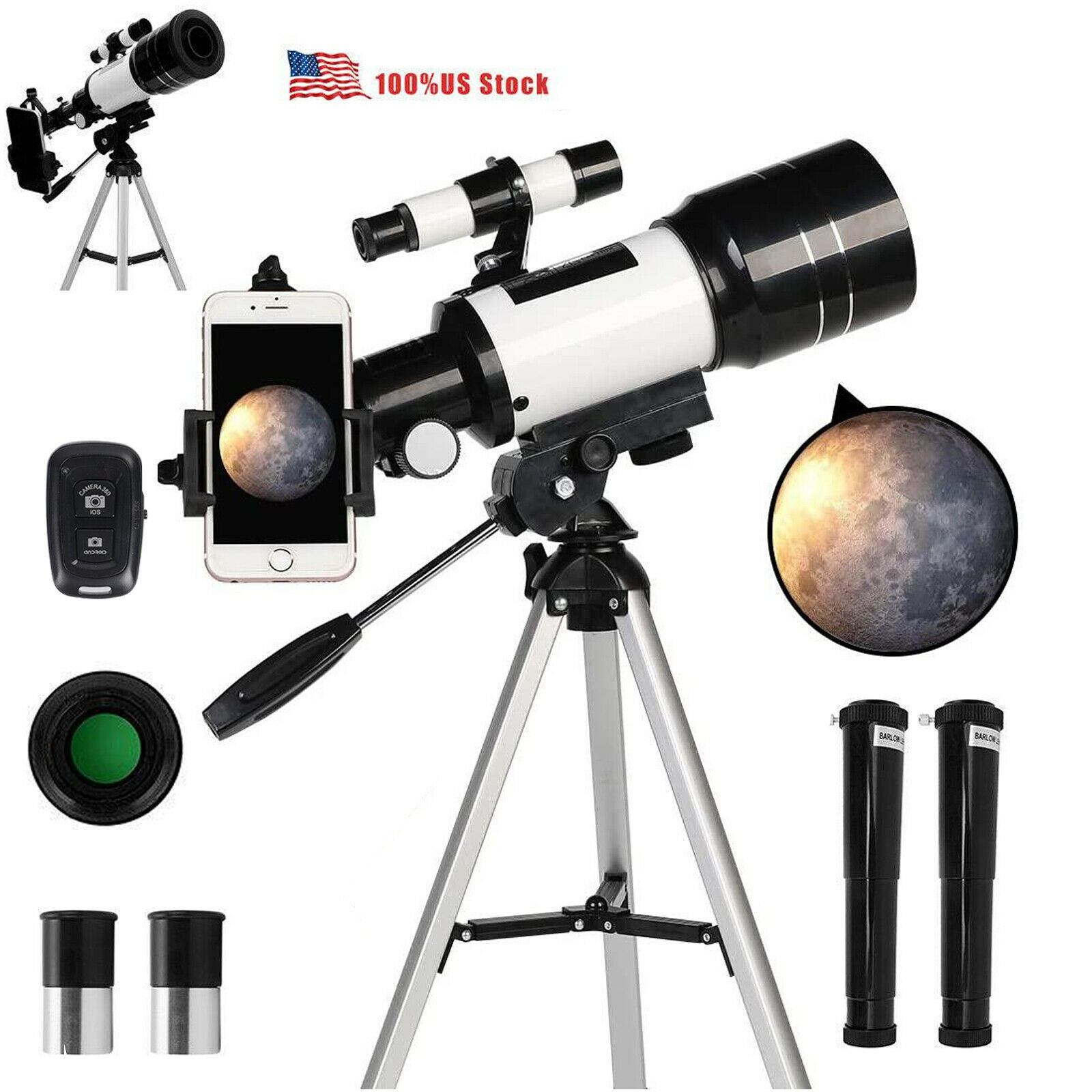 Beginner Astronomical Telescope Night Vision For HD Viewing Space Star Moon New