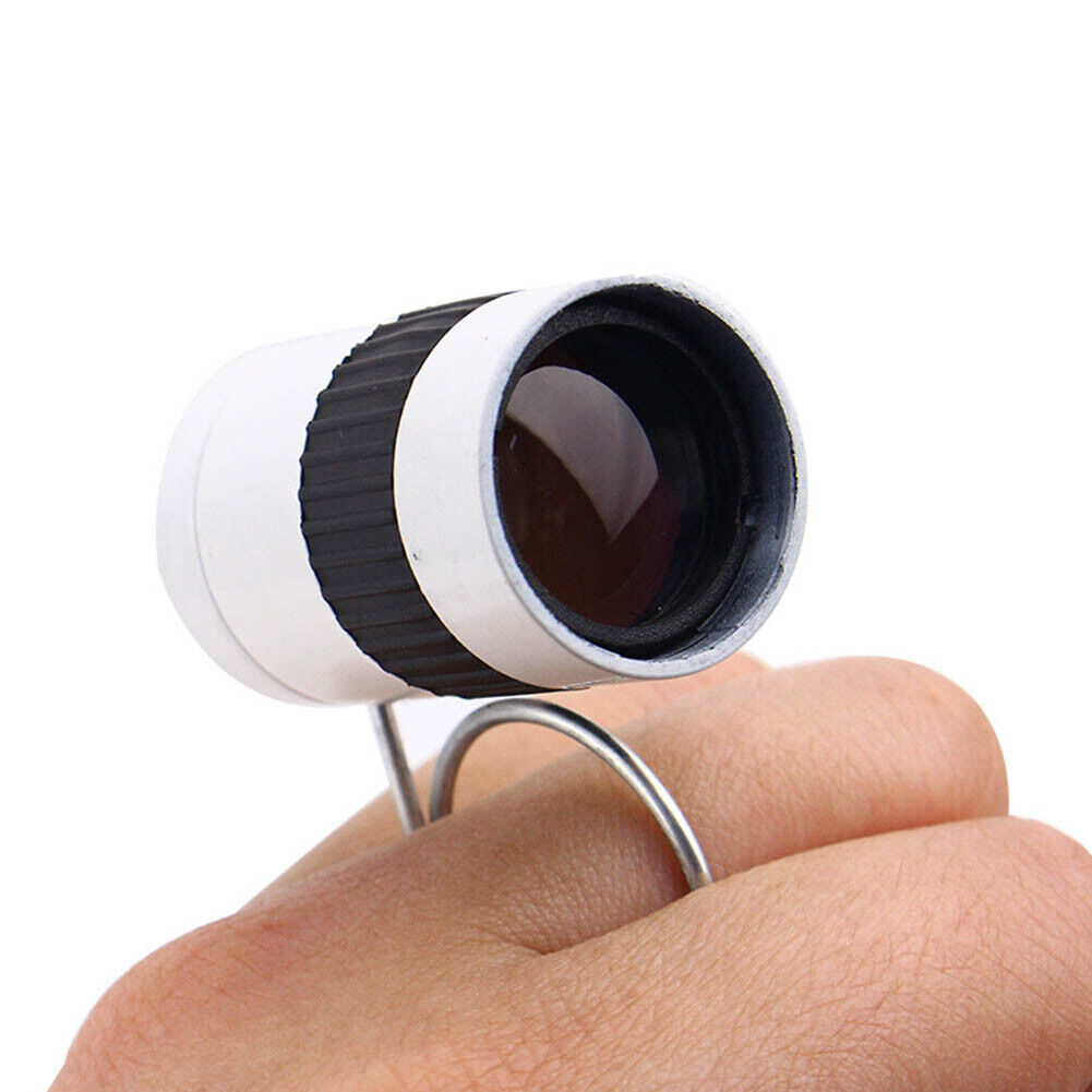 2.5x17.5 HD Mini Portable Finger Buckle Pocket Monocular Telescope White