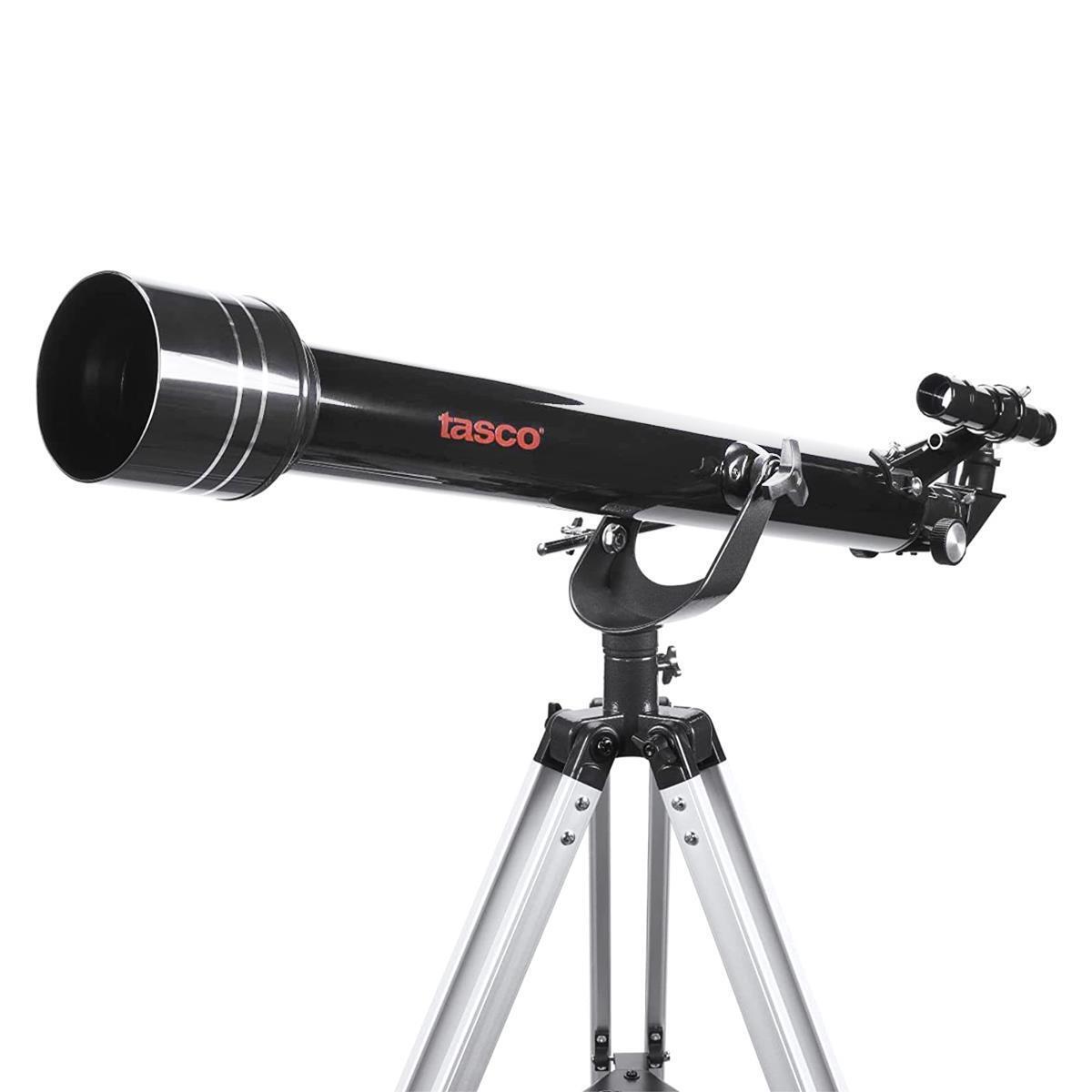 Tasco Novice 60x800mm f/13 AZ Refractor Telescope with Adjustable Tripod, Black