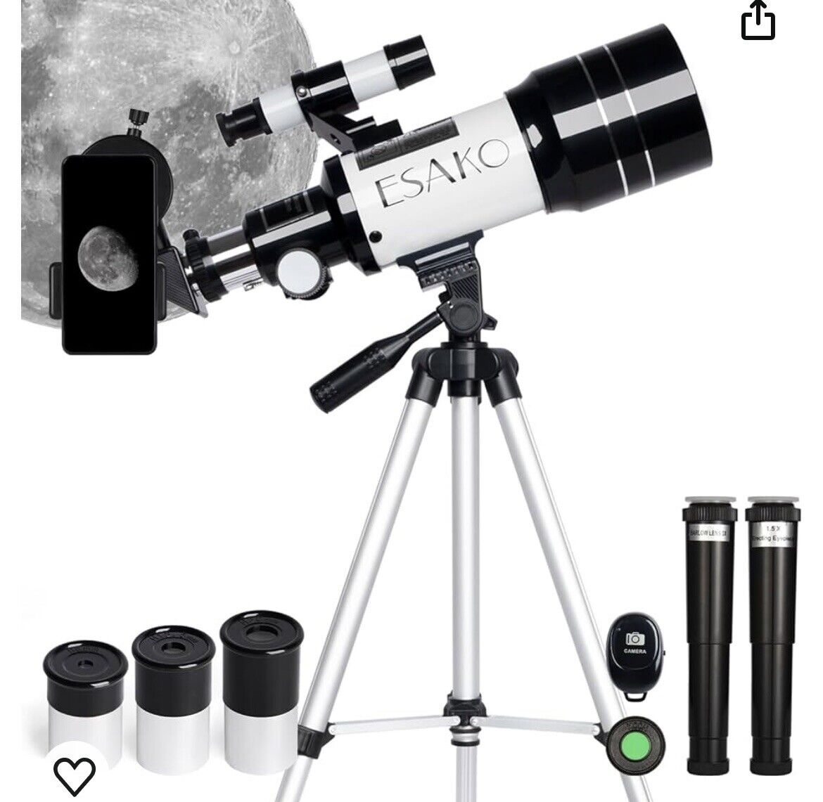 Telescope for Kids & Adults, 70Mm Portable Beginner Telescopes with 3 Eyepieces,