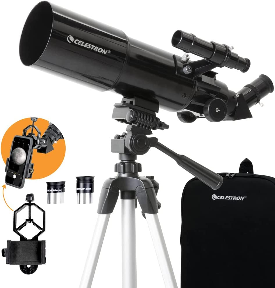 Celestron 80mm Travel Scope - Refractor Telescope - Astronomy Software Package