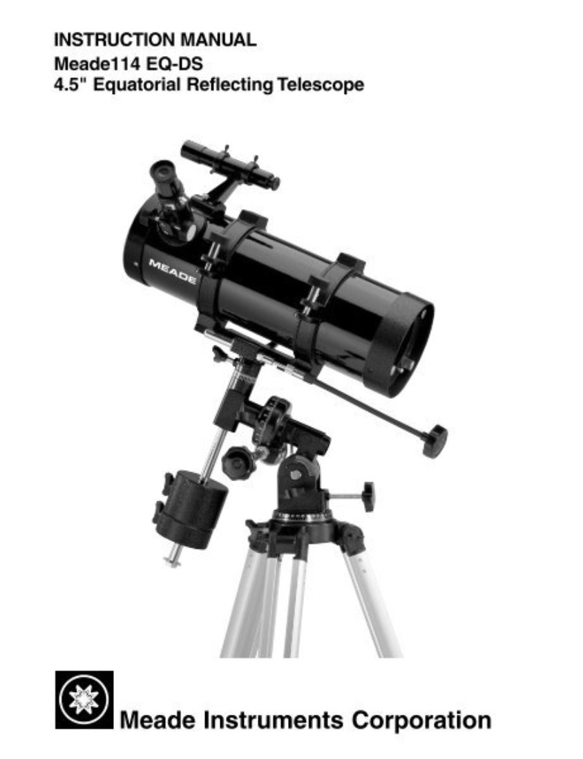 Meade Polaris  Telescope 114EQ-D 4:5 Equatorial Reflecting Telescope. 
