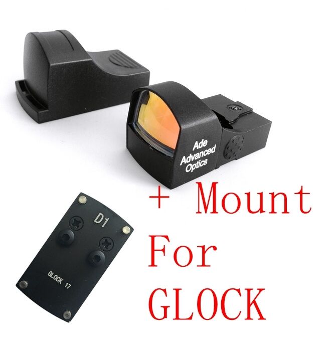 ADE RD3-009 Red Dot Sight+OPTIC PLATE for GLOCK 17 19 20 22 26 34 40 43 pistol