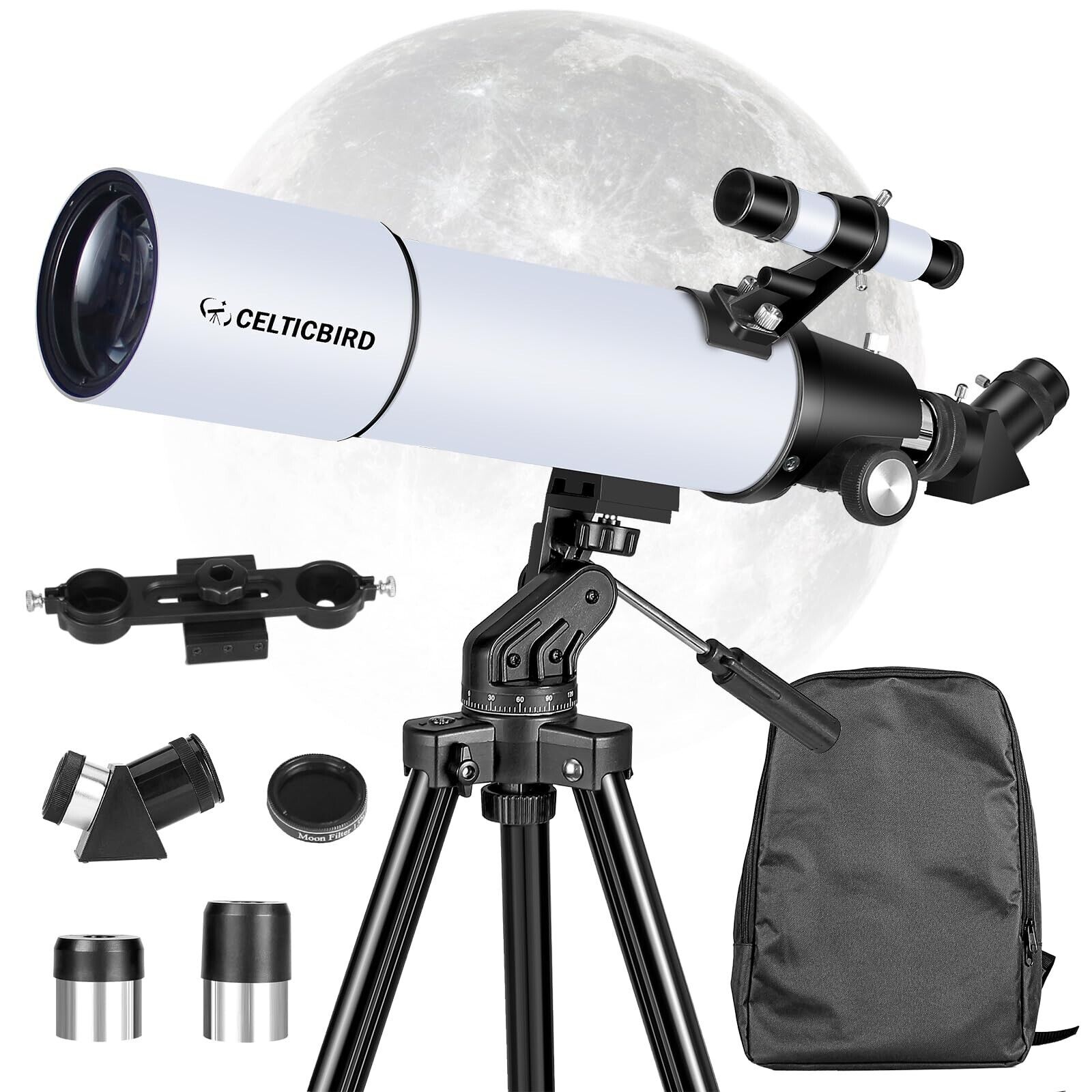 Telescope for Adults High Powered, 80x600mm Travel Telescopes for Adults Astr...