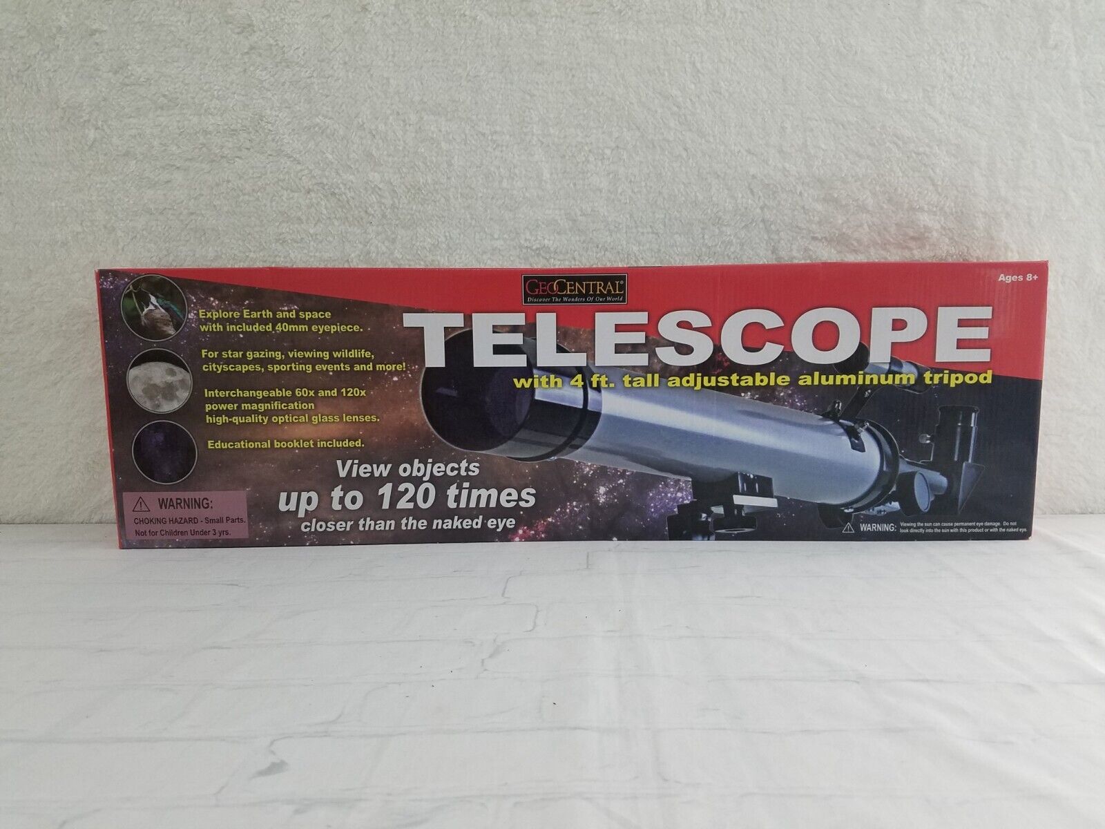 Telescope with 4' Adjustable Aluminum Tripod - View Objects up to 120 Times