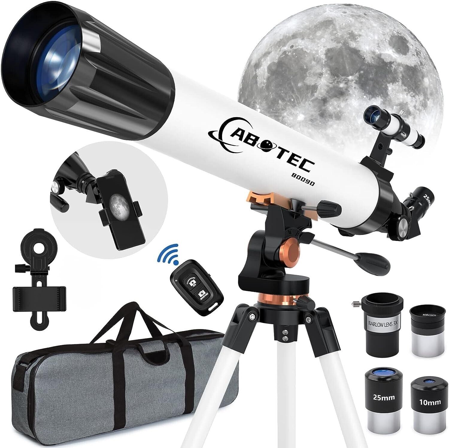 90mm Aperture 800mm Refractor Telescope for Enthusiast - Wireless Control