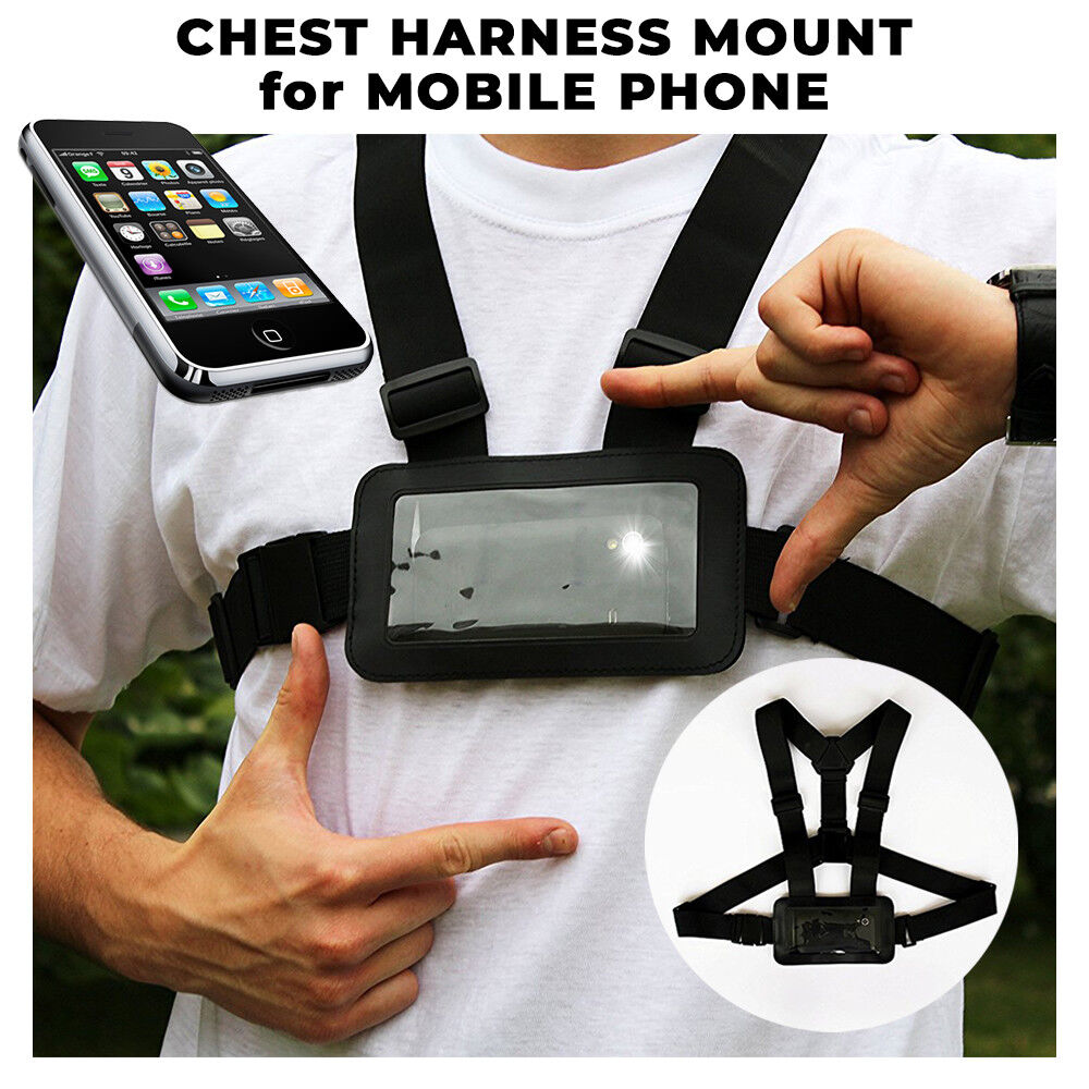 Use Your Mobile Phone as Action Cam Body Chest Harness Mobile Case Holder Sports