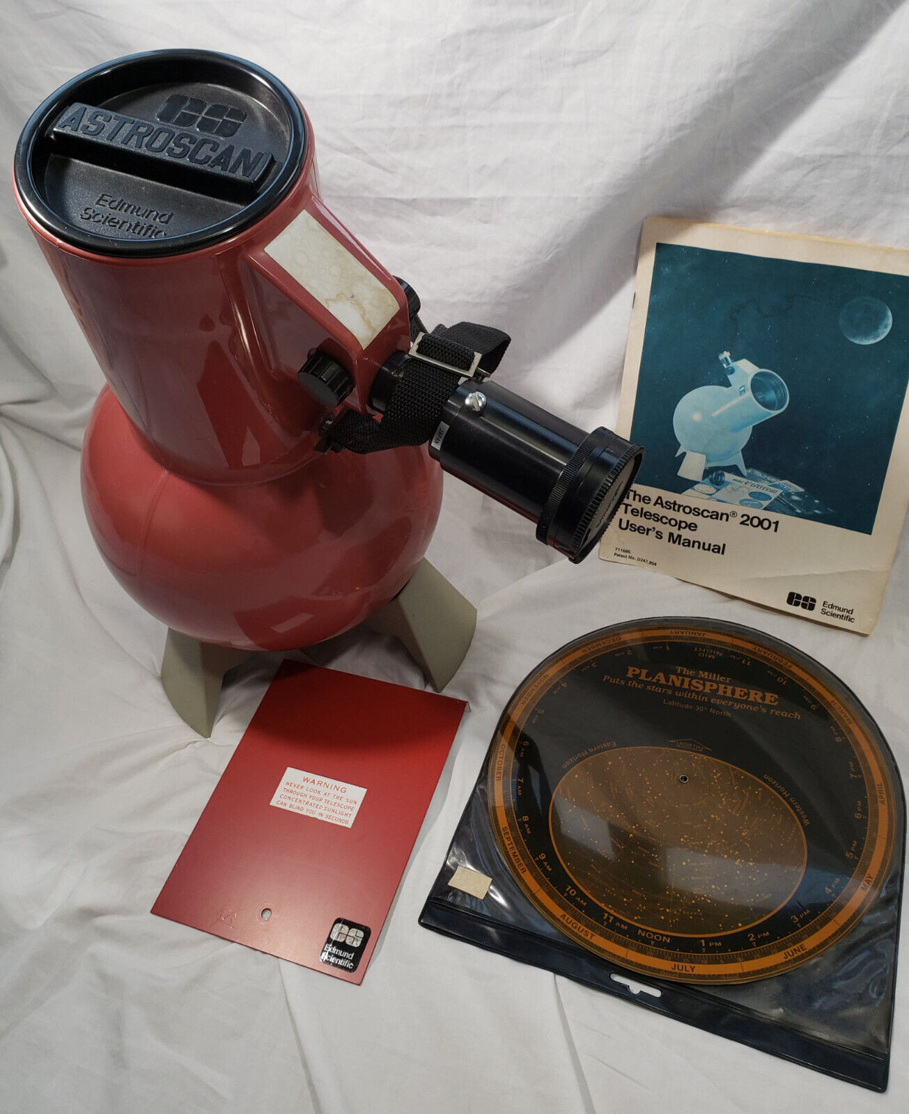 Astroscan 2001 Telescope Newtonian Reflector Edmund Scientific Camera adapter ++