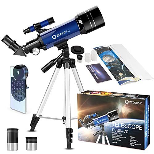 Telescope for Kids Beginners Adults, 70mm Astronomy Refractor Telescope with ...