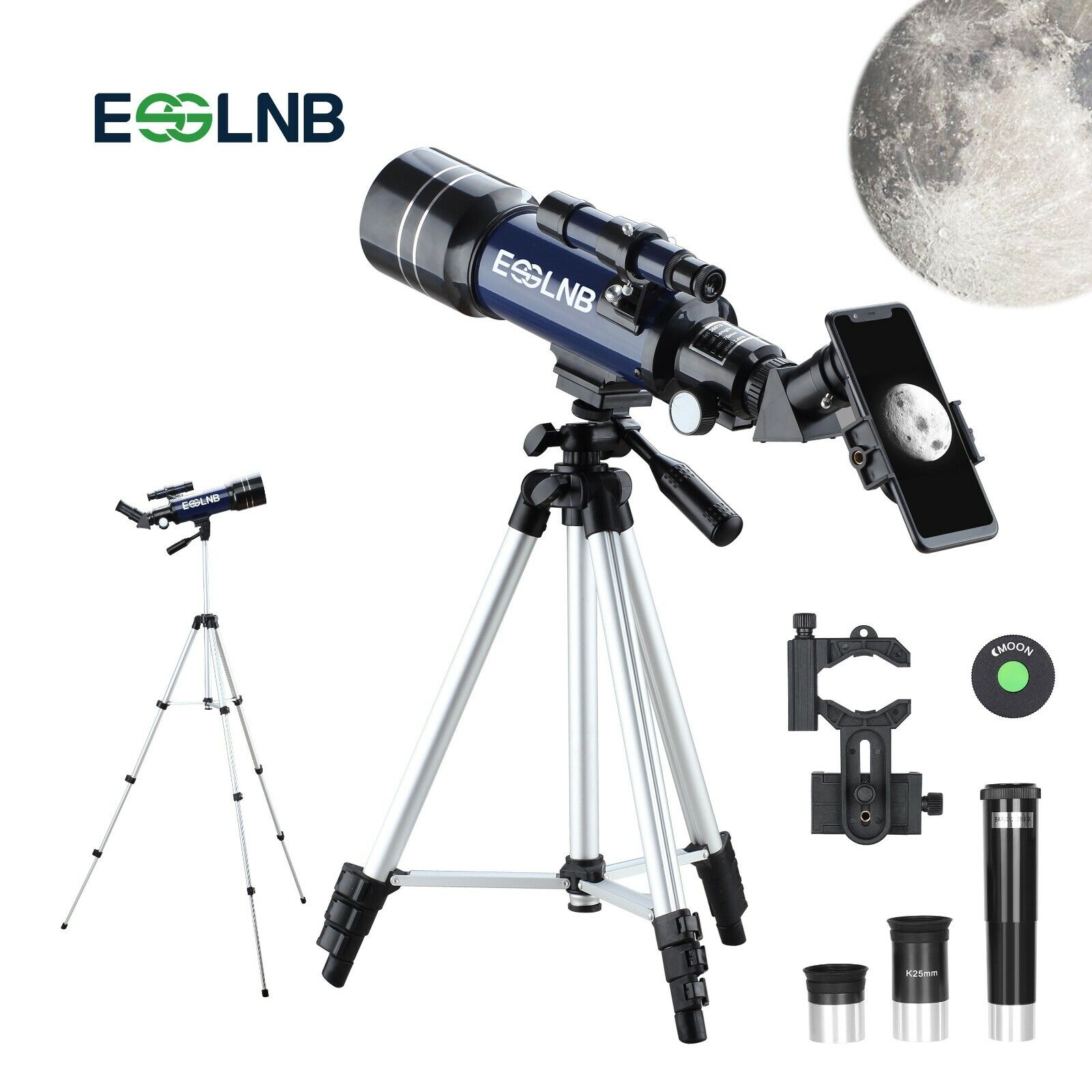 36070 Telescope with Adjustable Tripod 14-180X Monocular for Moon Watching Gift