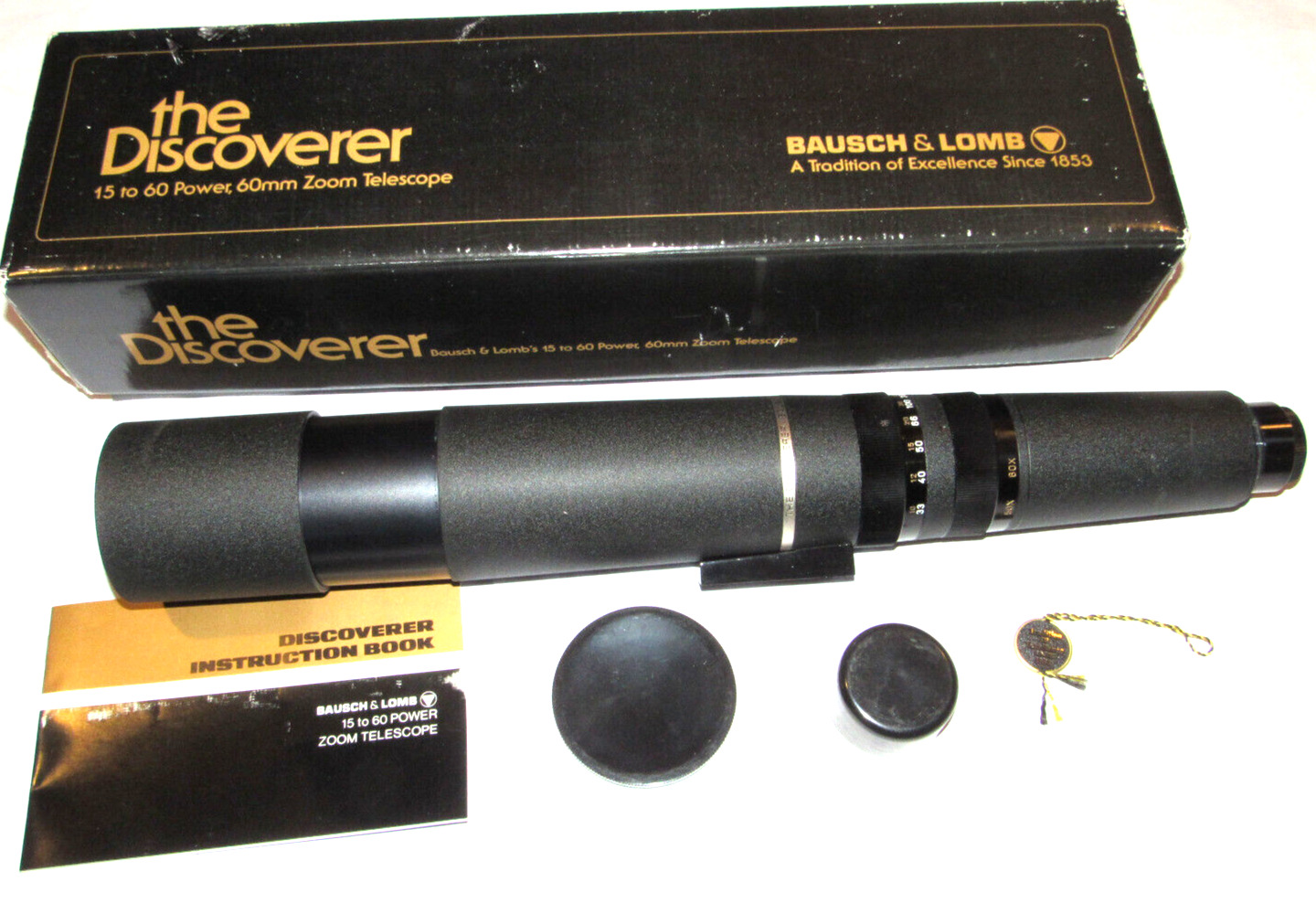 THE DISCOVERER BAUSCH& LOMB/BUSHNELL 15-60 POWER 60mm ZOOM TELESCOPE/CAMERA LENS