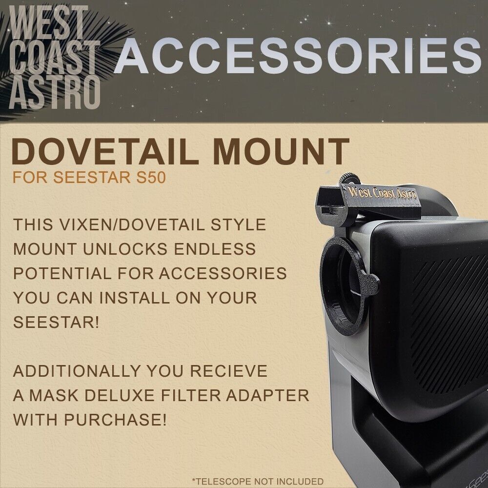 ZWO Seestar S50 - Dovetail Mount (Dovetail Mount and Filter Adapter)