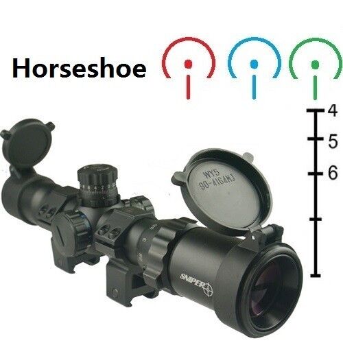 1-4x28 Long Eye Relief Scope, 30mm HorseShoe Reticle Scope Rings Included
